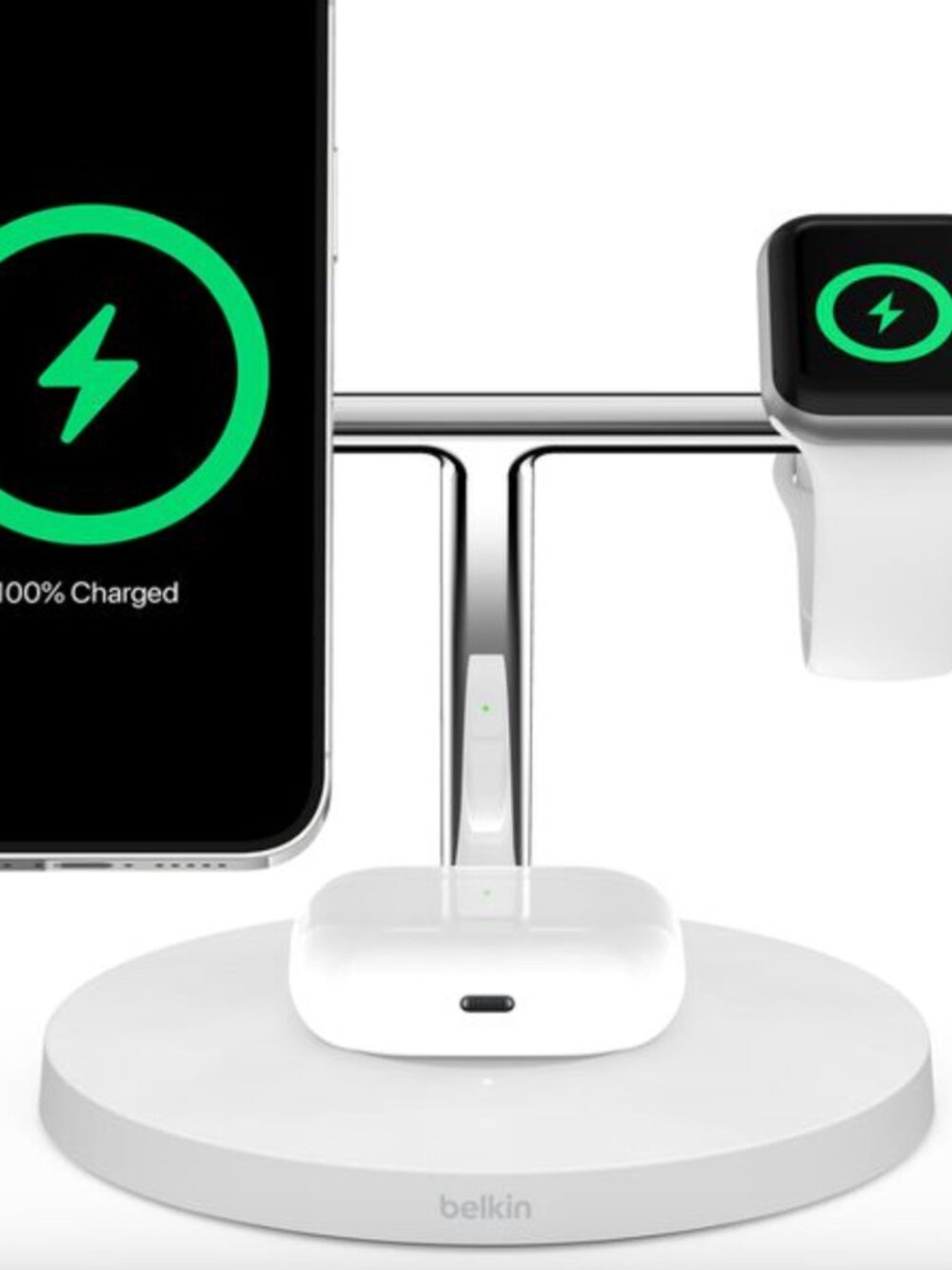 The Belkin Boost Charge Pro 3-in-1 Wirelss Charger with MagSafe
